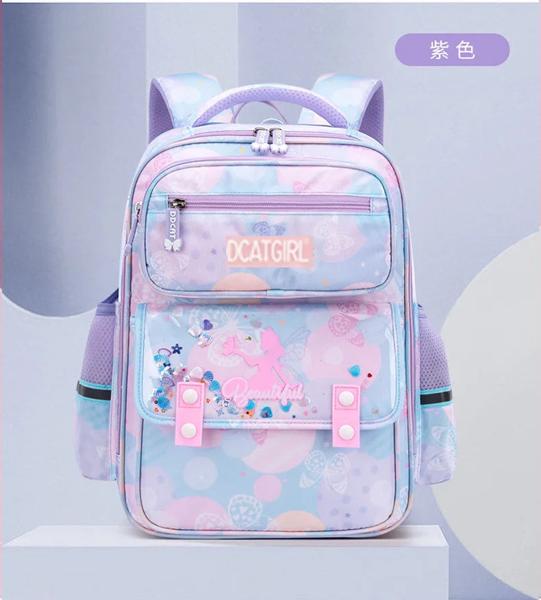 Gradient Princess School Bags for Teenage Girls Large capacity backpacks for elementary school girls Female travel backpack