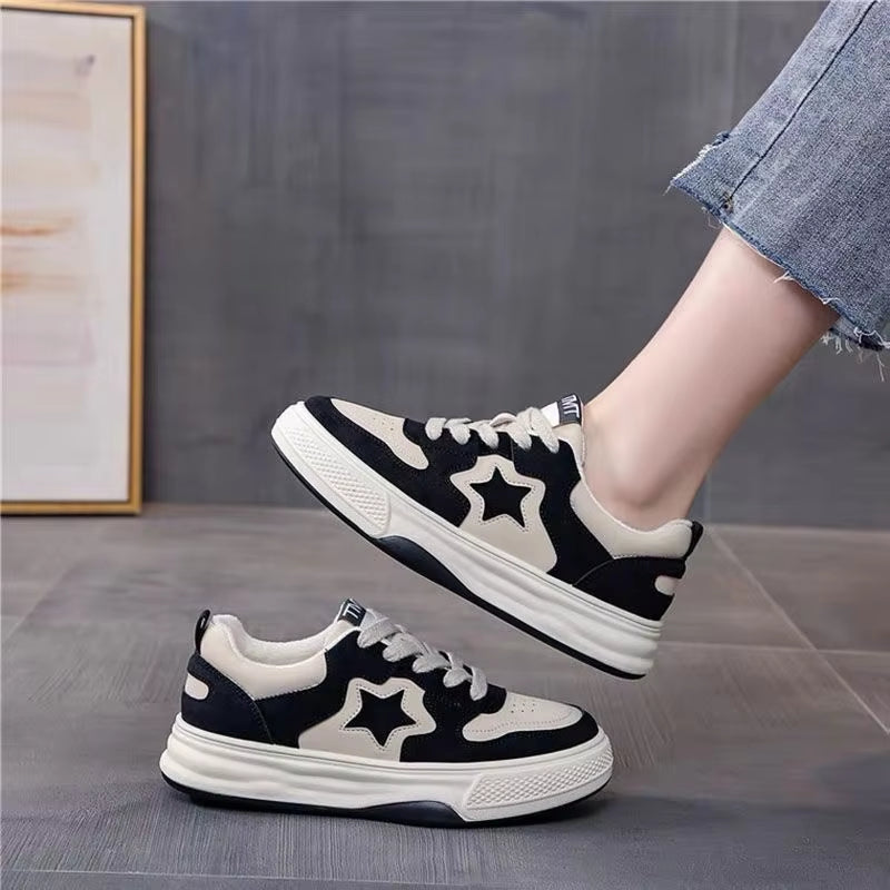 Fashion Casual Star Sport Loafers Women Chunky Sneaker Outdoor Comfort Soft Bottom Anti-slip Board Loafers Athletic Shoes