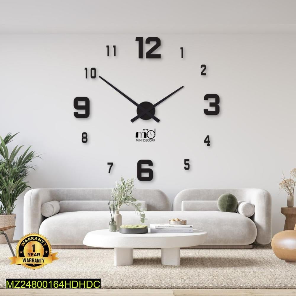 Modern Black Wall Clock for Living Room Office