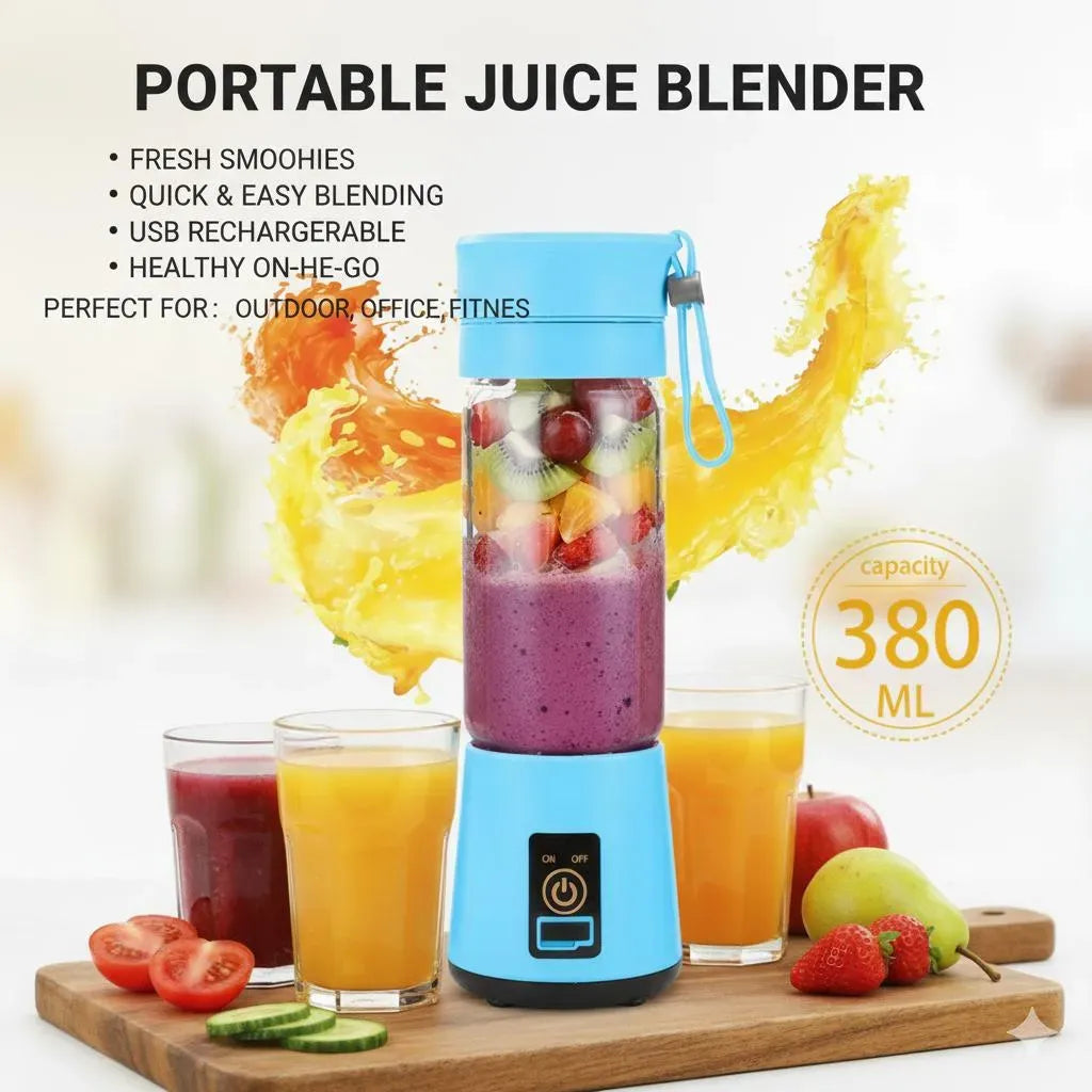 Portable USB Rechargeable Juice Blender Blue