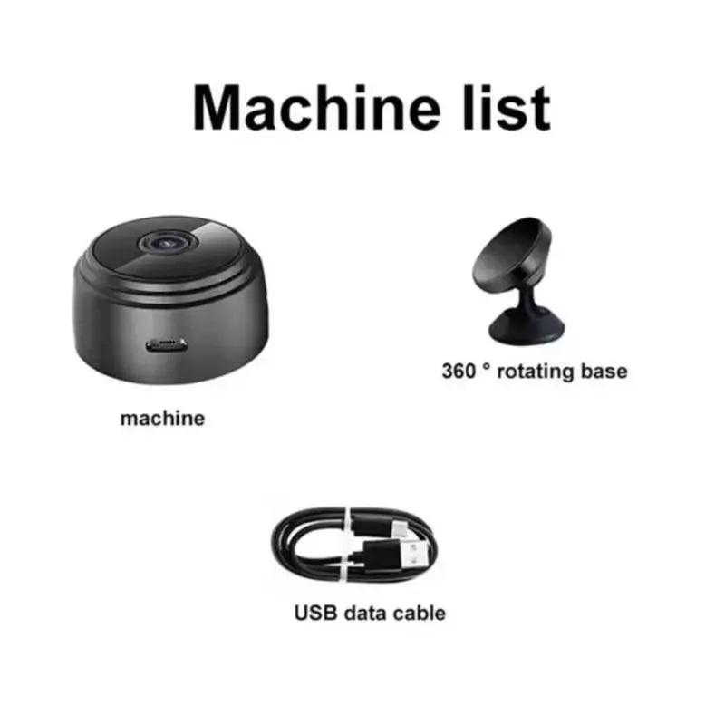 Mini WiFi Camera for Home Office 360 View Night Vision