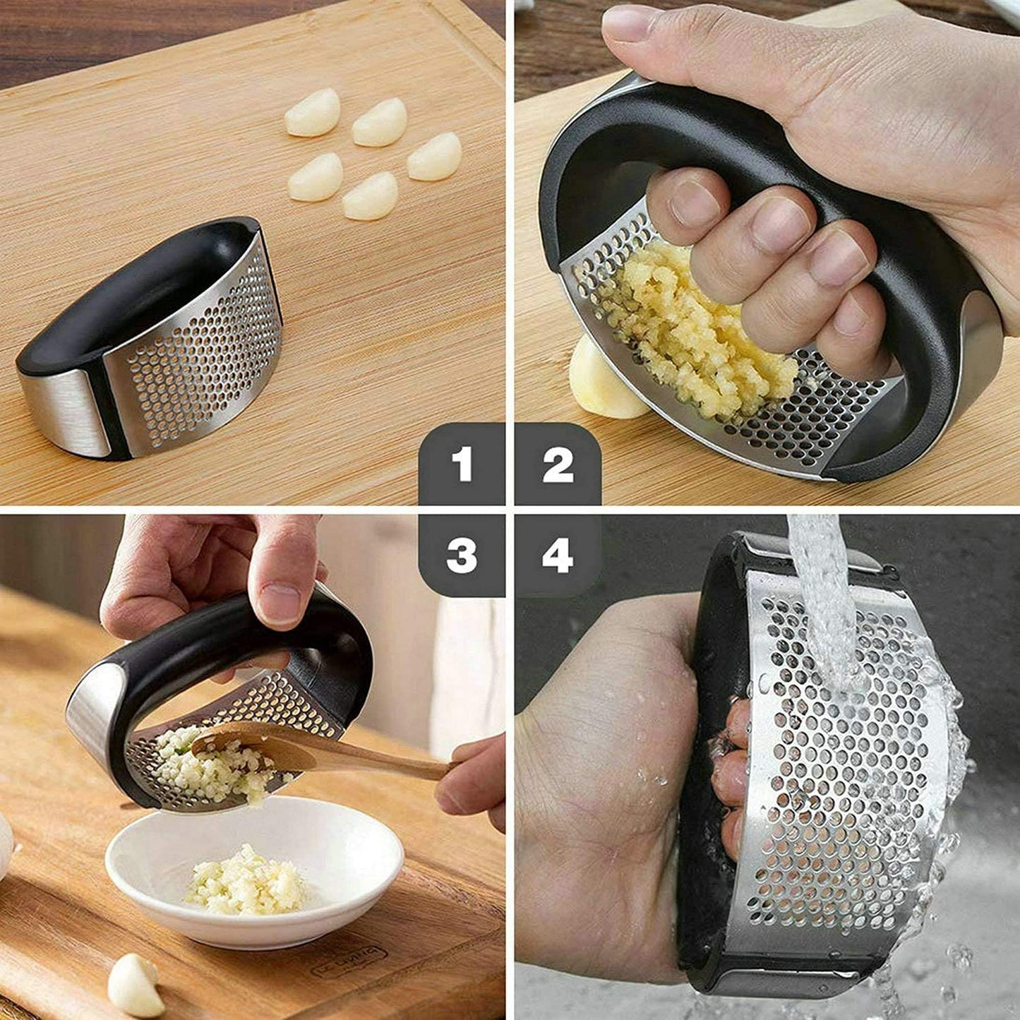 Manual Garlic Press Rocker Stainless Steel – Garlic Crusher