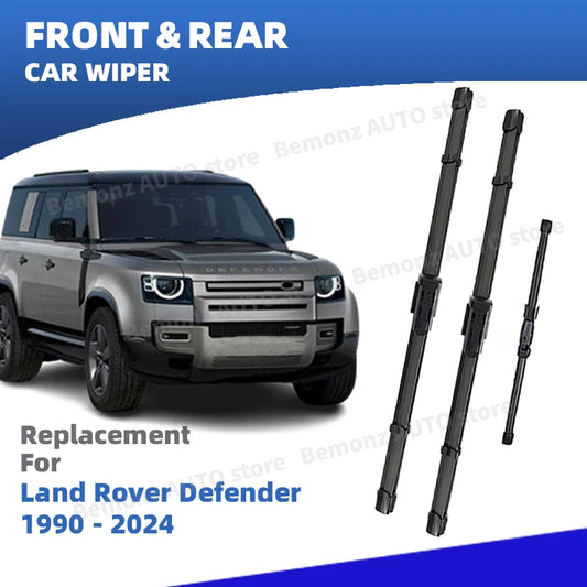 LHD Front Rear Windshield Wiper Blades For Land Rover Defender 1990 - 2024 3pcs Windscreen Window Brushes Refills Accessories