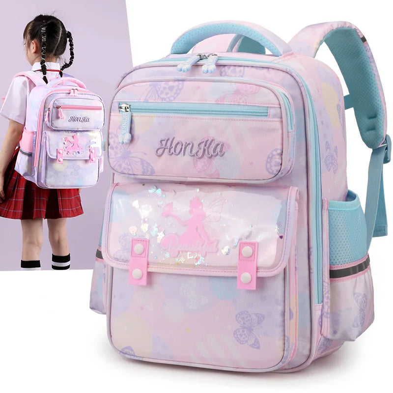 Gradient Princess School Bags for Teenage Girls Large capacity backpacks for elementary school girls Female travel backpack