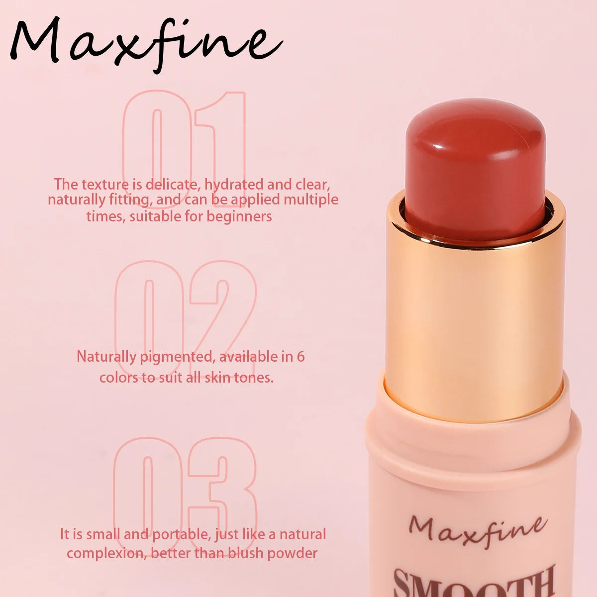 Facial Powder Blusher Stick Cream Shadow Highlight Repair Monochrome Expansion Color Shrink Red Rouge Concealer