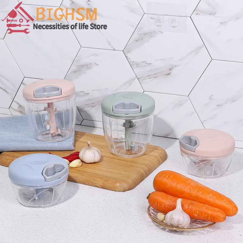 500/900ML Manual Meat Mincer Garlic Chopper Rotate Garlic Press Crusher Vegetable Onion Cutter Kitchen Cooking Accessories