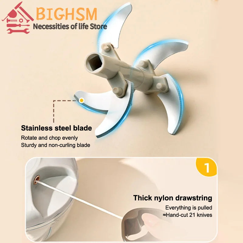500/900ML Manual Meat Mincer Garlic Chopper Rotate Garlic Press Crusher Vegetable Onion Cutter Kitchen Cooking Accessories