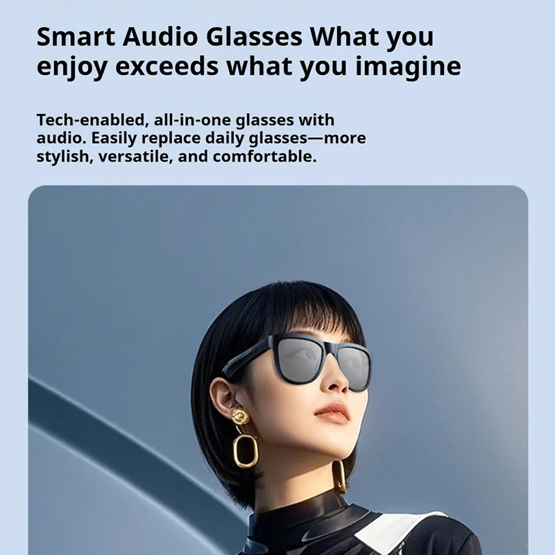 New OVO-1 Smart Glasses Headphone Wireless Bluetooth 6.0 Sunglasses Earbuds Outdoor Sport Earphone HD Microphone Calling Headset