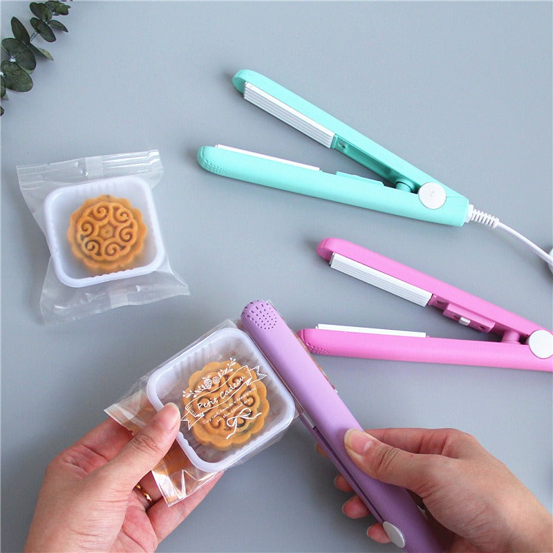 Pink Mini Hair Straightener with Brushes for Smooth Hair