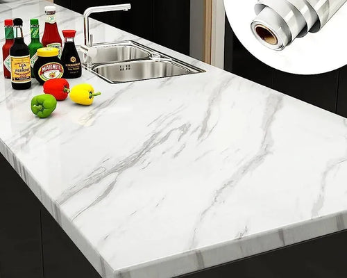 Black & White Marble Sheet for Kitchen Countertops