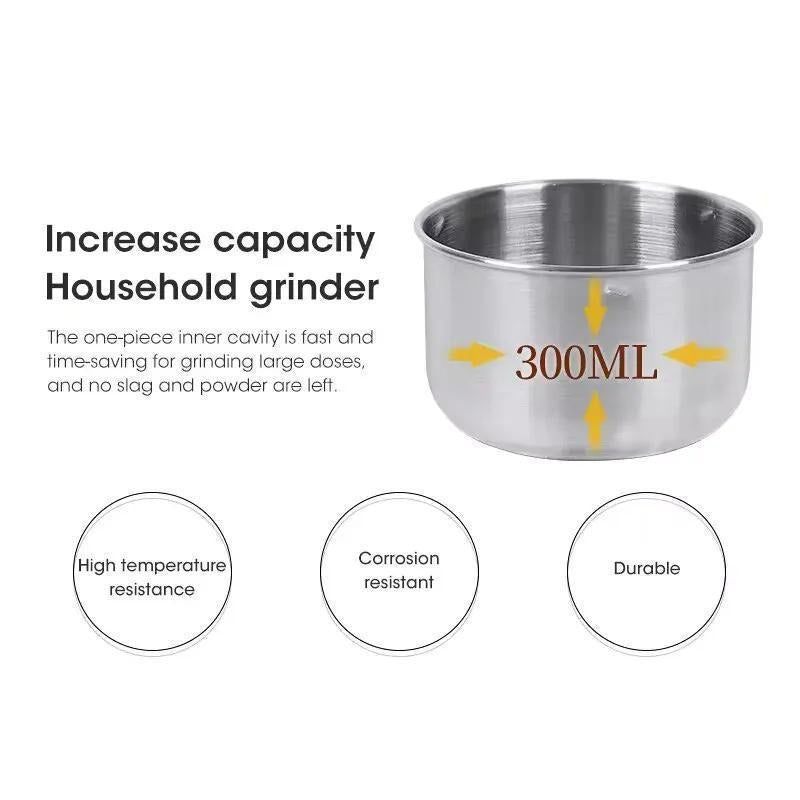 Portable Electric Spice Grinder Stainless Steel Silver