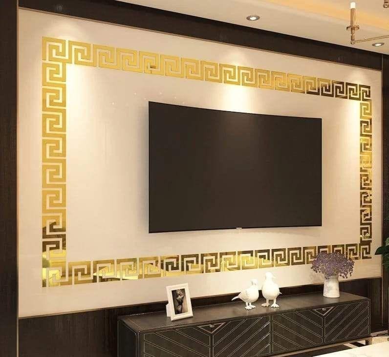 Golden Acrylic Wall Stickers for Home Office Luxury Decor
