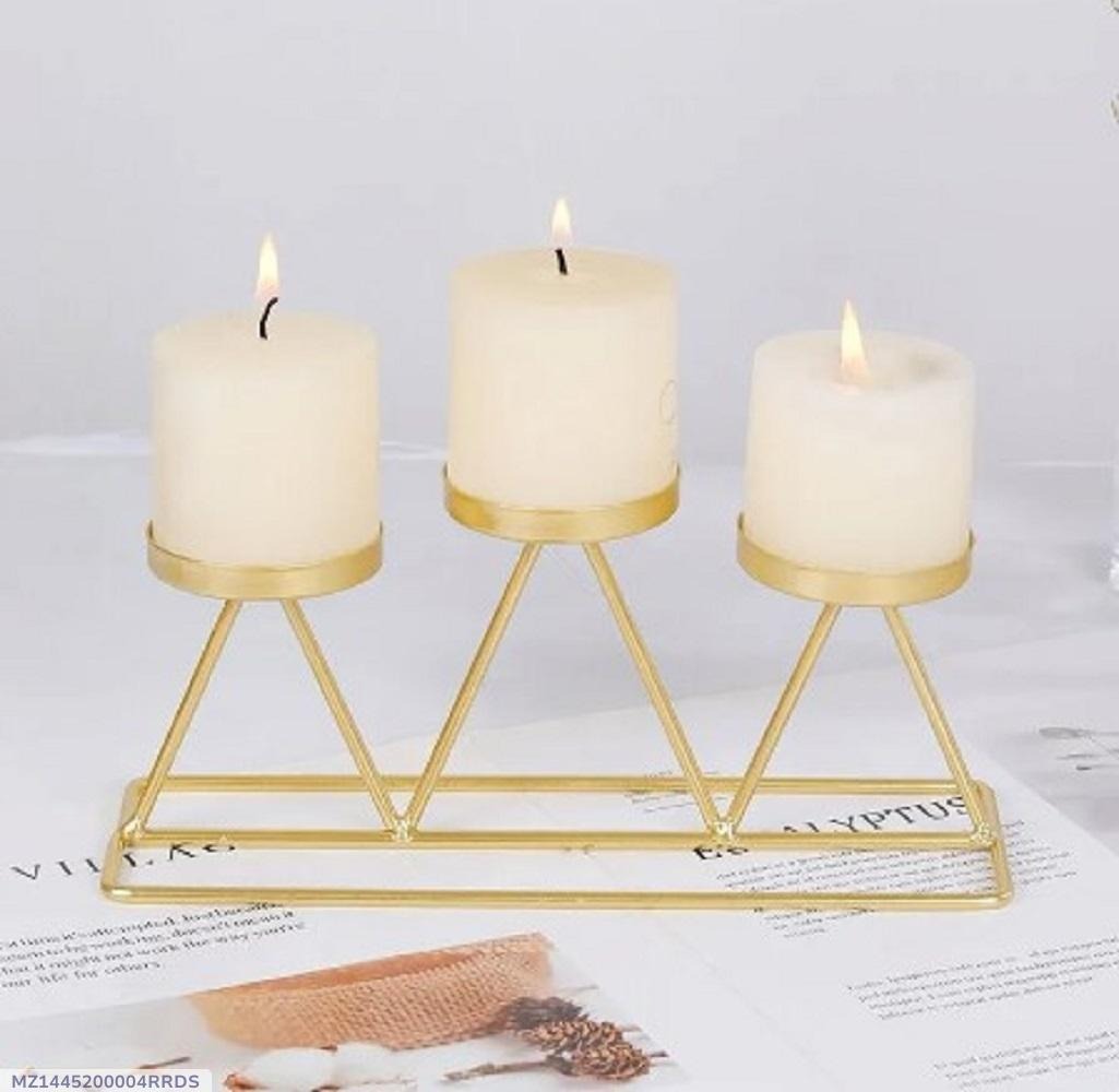 Modern Black & Gold Candle Stand with 3 Cups