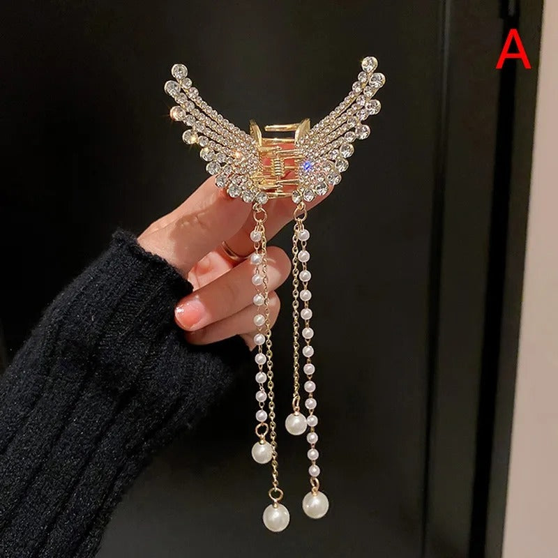 Butterfly Pearl Tassel Hair Clip For Girls