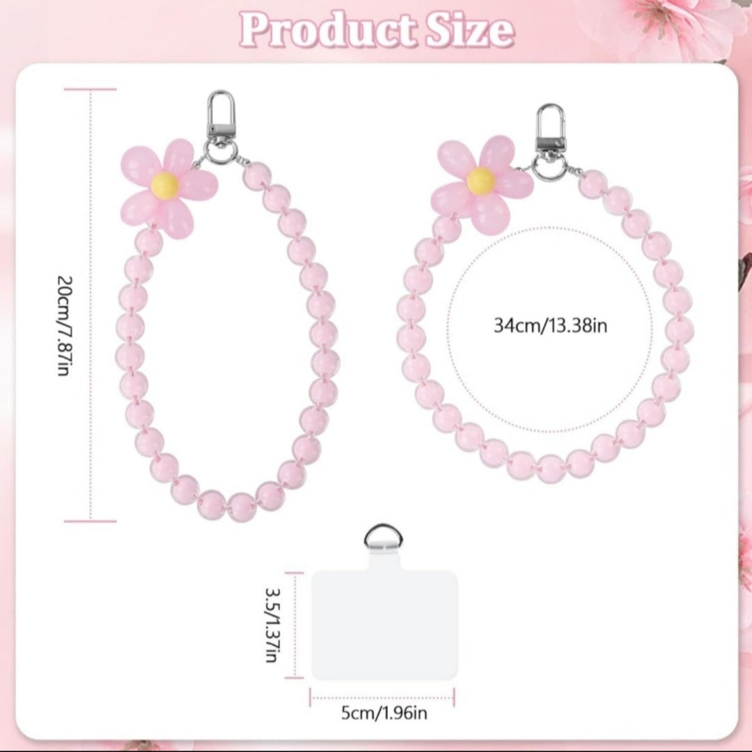 Multi Colorful Flower Beaded Charm for Mobile Phone