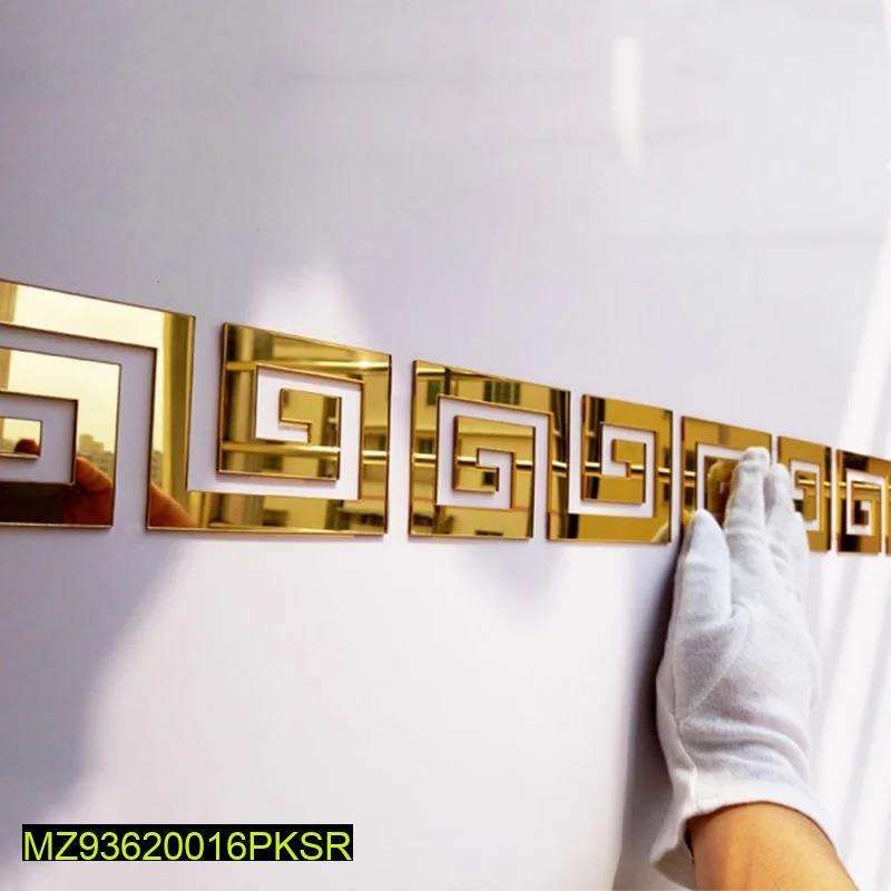 Golden Acrylic Wall Stickers for Home Office Luxury Decor
