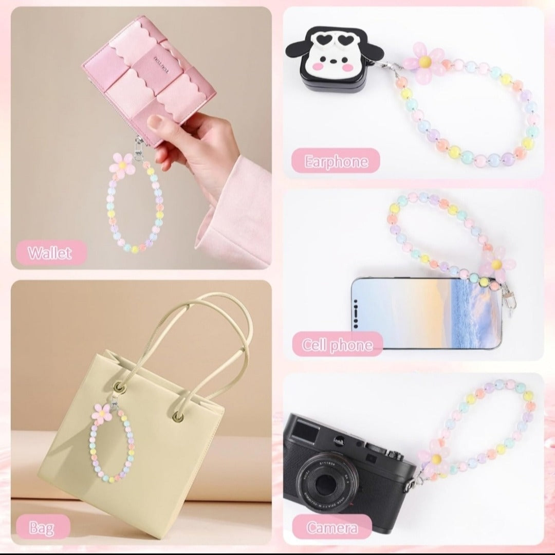 Multi Colorful Flower Beaded Charm for Mobile Phone