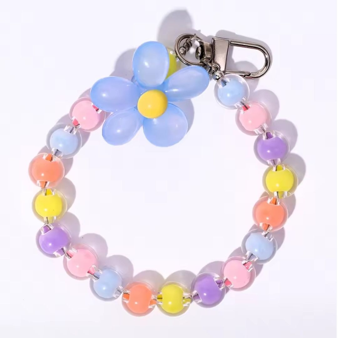 Multi Colorful Flower Beaded Charm for Mobile Phone