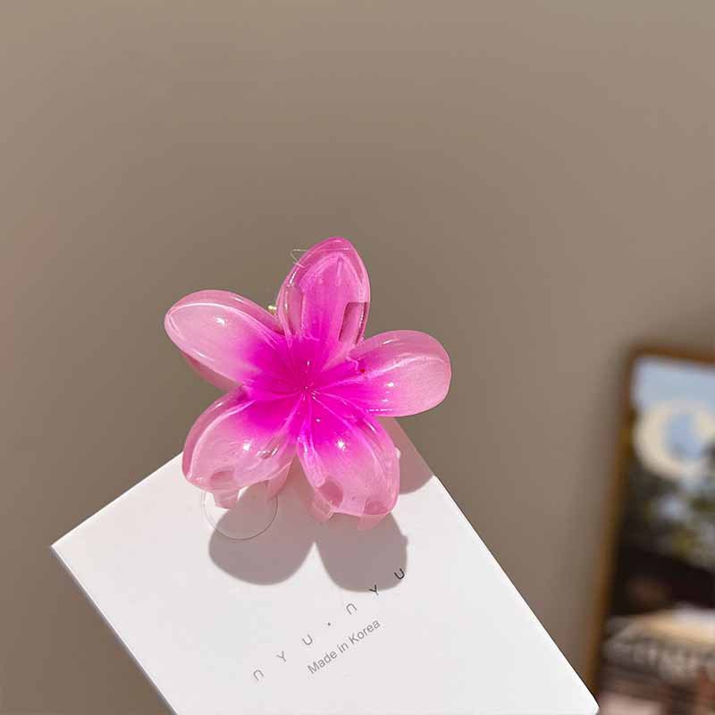6Pcs Hawaiian Gradient Hair Clips Flower Hair Claws Women Small Size