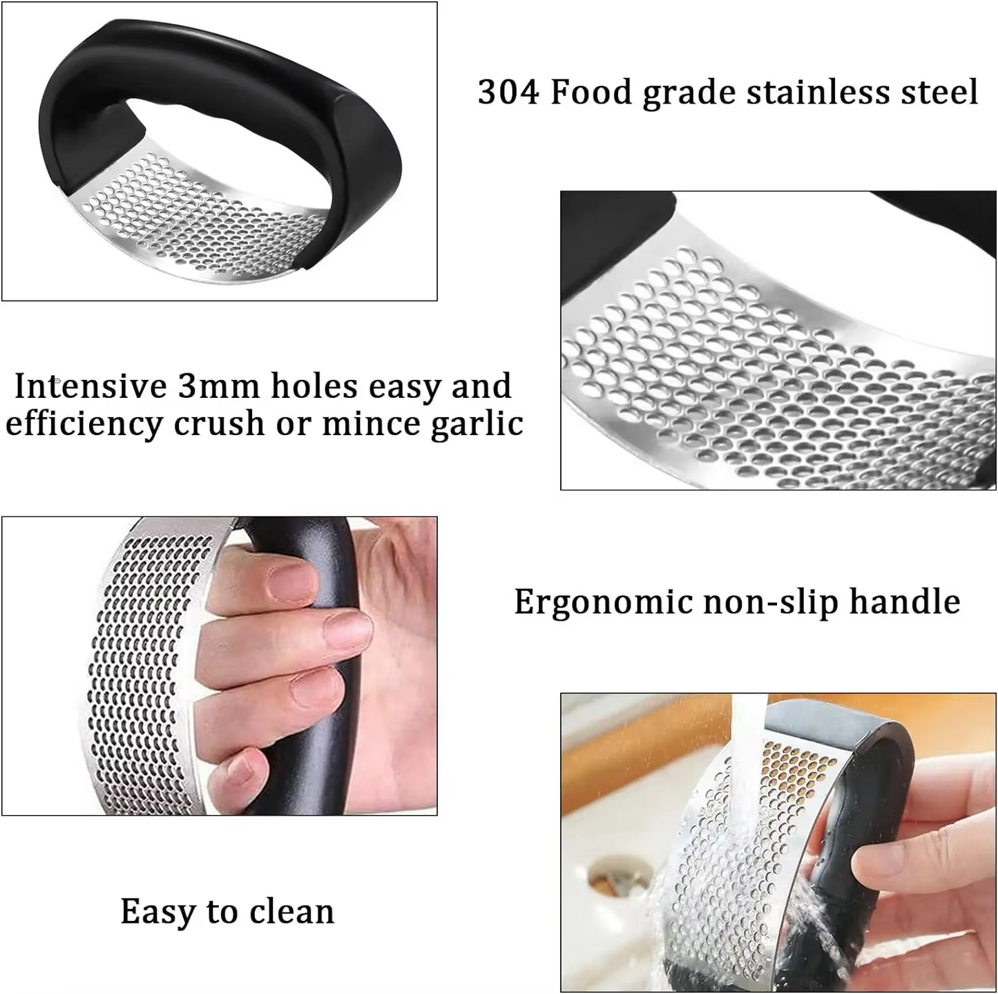 Manual Garlic Press Rocker Stainless Steel – Garlic Crusher