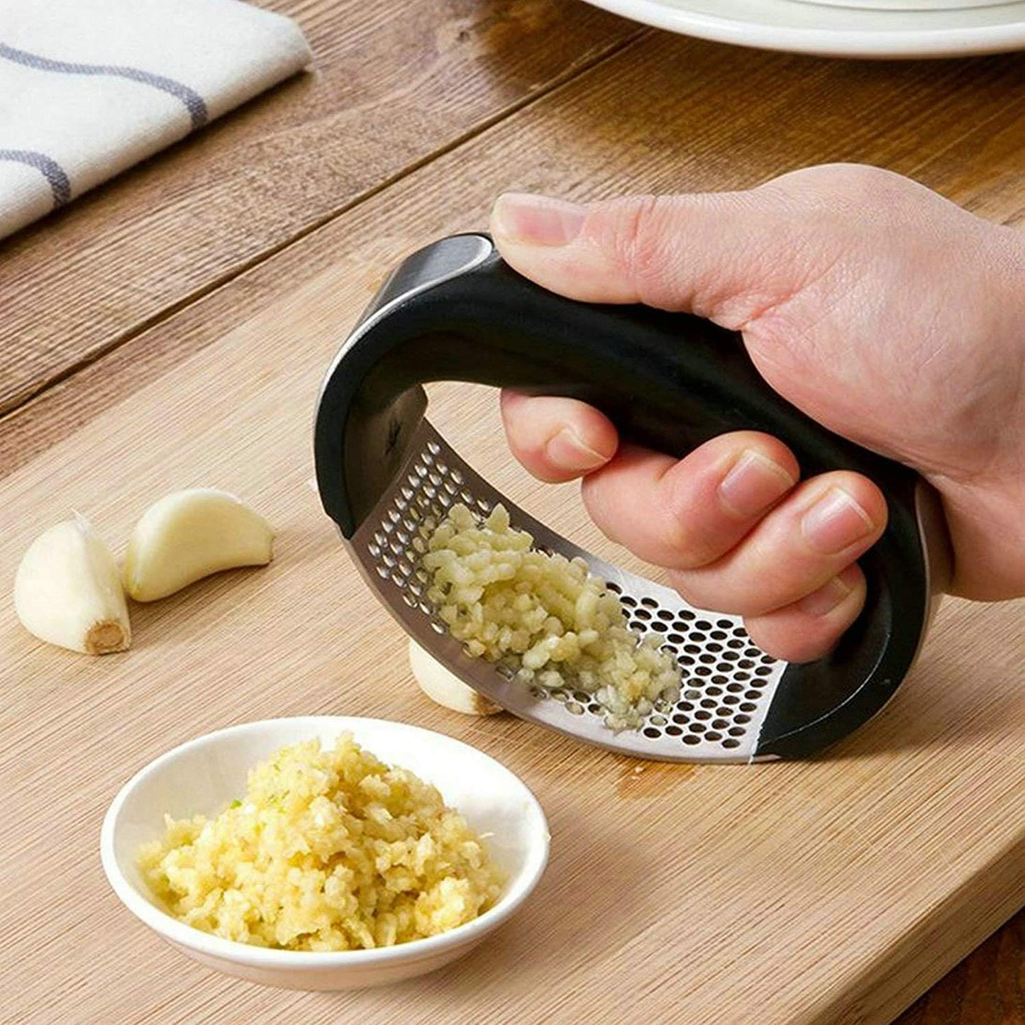 Manual Garlic Press Rocker Stainless Steel – Garlic Crusher